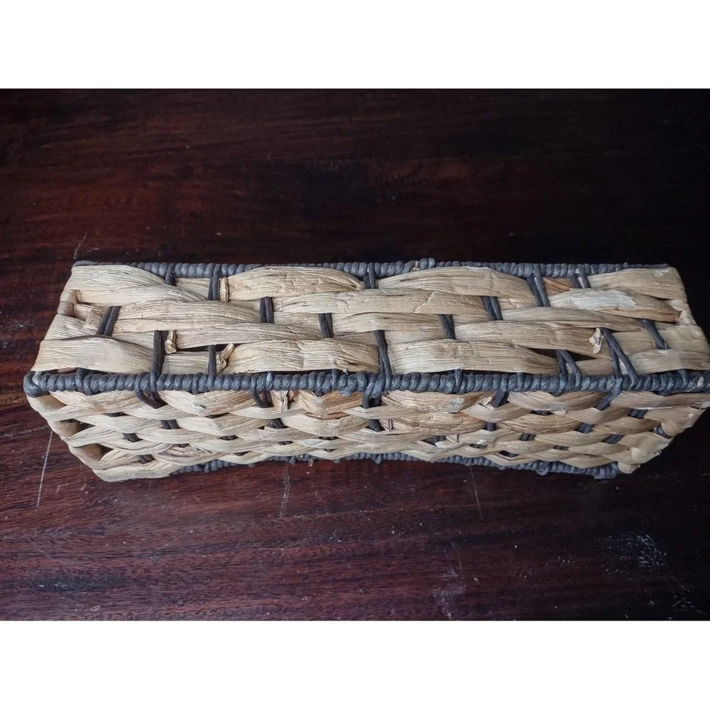 Rustic Handwoven Divided Wicker Basket Organizer 12